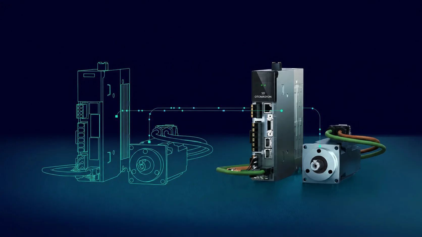Servo sürücü, servo motor ve enkoder senkronizasyon sistemi